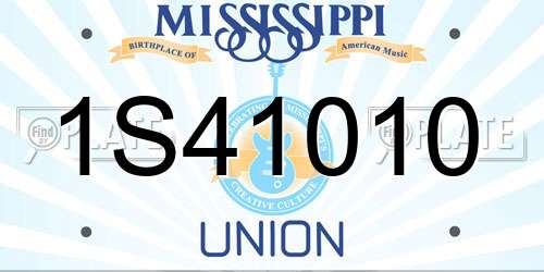 1S41010 Mississippi License Plate