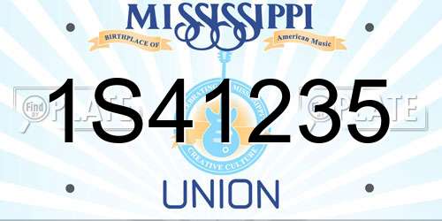 1S41235 Mississippi License Plate