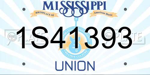 1S41393 Mississippi License Plate