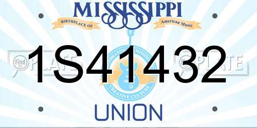 1S41432 Mississippi License Plate
