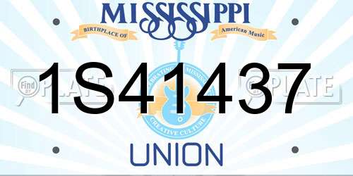 1S41437 Mississippi License Plate