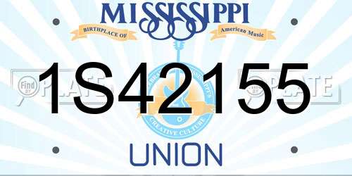 1S42155 Mississippi License Plate