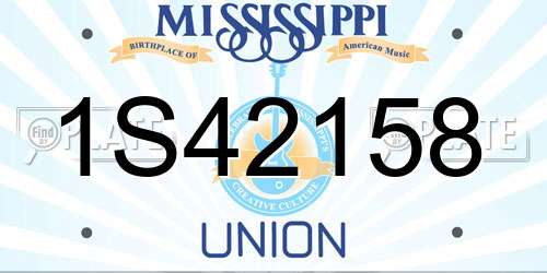 1S42158 Mississippi License Plate