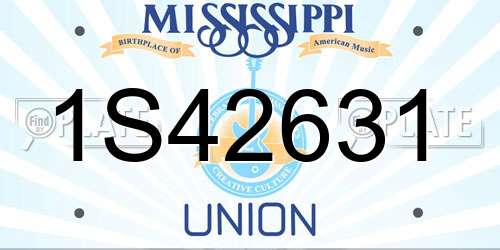 1S42631 Mississippi License Plate