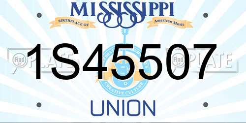 1S45507 Mississippi License Plate