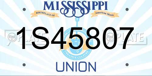 1S45807 Mississippi License Plate