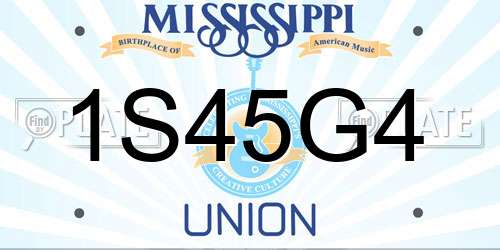 1S45G4 Mississippi License Plate
