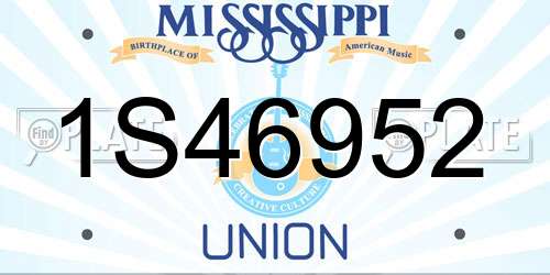 1S46952 Mississippi License Plate