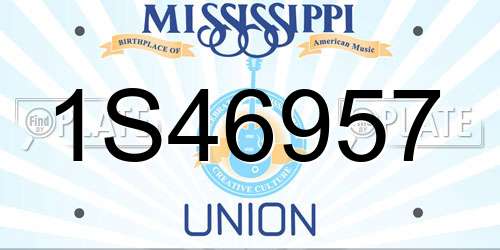 1S46957 Mississippi License Plate