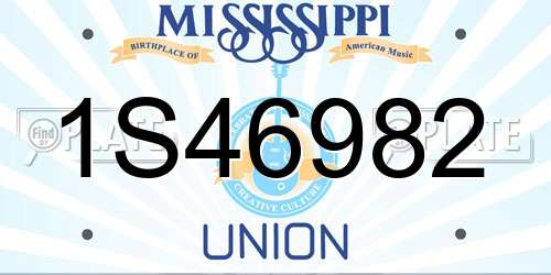 1S46982 Mississippi License Plate