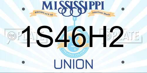 1S46H2 Mississippi License Plate