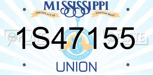 1S47155 Mississippi License Plate