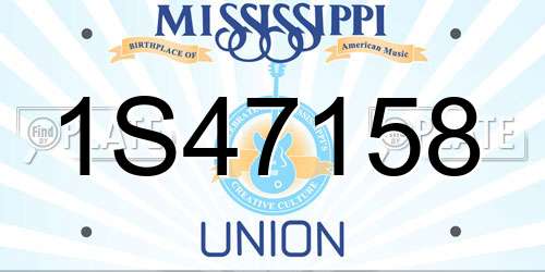 1S47158 Mississippi License Plate
