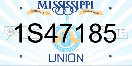 1S47185 Mississippi License Plate