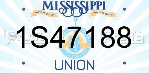 1S47188 Mississippi License Plate