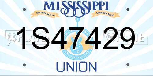 1S47429 Mississippi License Plate