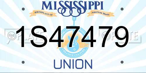 1S47479 Mississippi License Plate