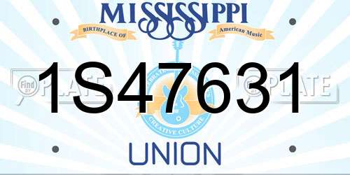 1S47631 Mississippi License Plate