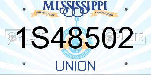1S48502 Mississippi License Plate