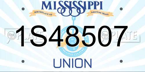 1S48507 Mississippi License Plate