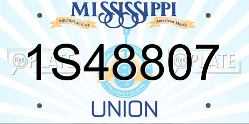 1S48807 Mississippi License Plate