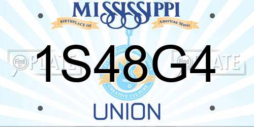 1S48G4 Mississippi License Plate