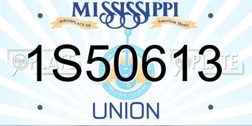 1S50613 Mississippi License Plate