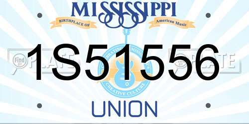 1S51556 Mississippi License Plate