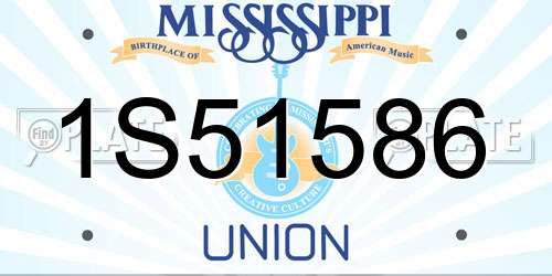 1S51586 Mississippi License Plate