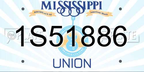 1S51886 Mississippi License Plate