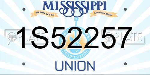 1S52257 Mississippi License Plate