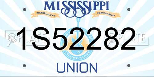 1S52282 Mississippi License Plate