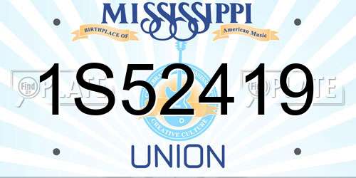 1S52419 Mississippi License Plate