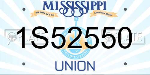 1S52550 Mississippi License Plate