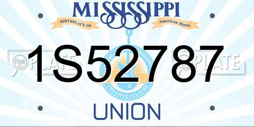1S52787 Mississippi License Plate