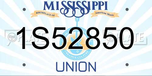 1S52850 Mississippi License Plate