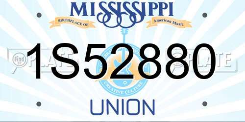 1S52880 Mississippi License Plate