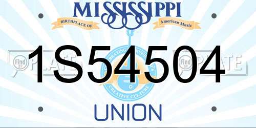 1S54504 Mississippi License Plate