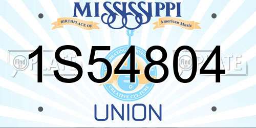 1S54804 Mississippi License Plate