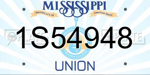 1S54948 Mississippi License Plate