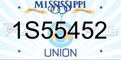 1S55452 Mississippi License Plate