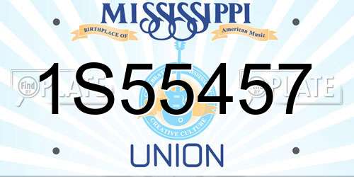 1S55457 Mississippi License Plate