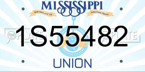 1S55482 Mississippi License Plate