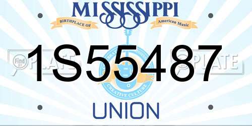 1S55487 Mississippi License Plate