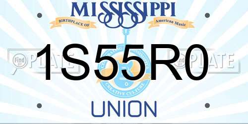 1S55R0 Mississippi License Plate