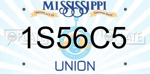 1S56C5 Mississippi License Plate