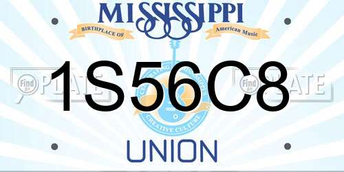 1S56C8 Mississippi License Plate