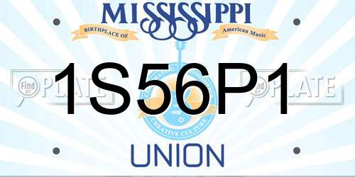 1S56P1 Mississippi License Plate
