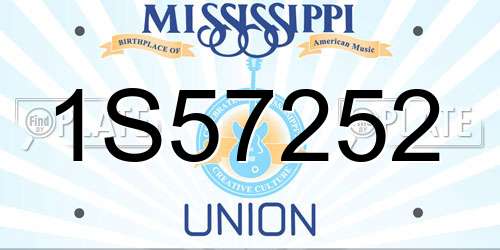 1S57252 Mississippi License Plate