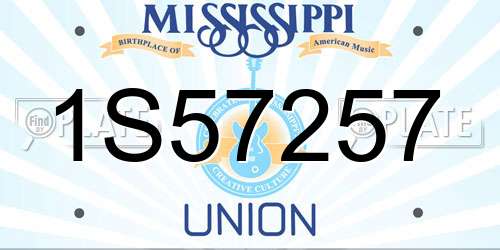 1S57257 Mississippi License Plate